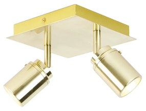 Faretto moderno per bagno ottone quadrato 2 luci IP44 - Ducha