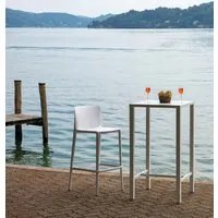 Tavolino Alto da Giardino 60x60x110 cm Iseo in Acciaio Bianco