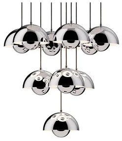 Flowerpot VP10 Lampadario Ø53 Chrome-Plated - &Tradition