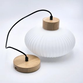 Lampadario a sospensione con filo HARMONY 1xE27/15W/230V diametro 25 cm bianco/quercia