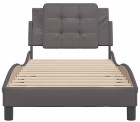 Giroletto con testiera crema 90x200 cm in similpelle