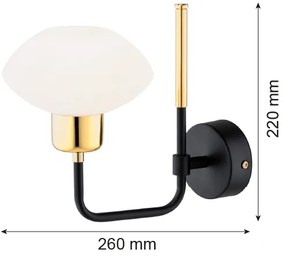 Argon 8032 - Lampada da parete RAVELLO 1xE14/15W/230V nero/oro