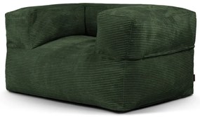 Puof a sacco verde con rivestimento in velluto a coste MooG – SLOWDOWN