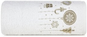 Asciugamano natalizio in cotone bianco con decorazioni natalizie Šírka: 50 cm | Dĺžka: 90 cm