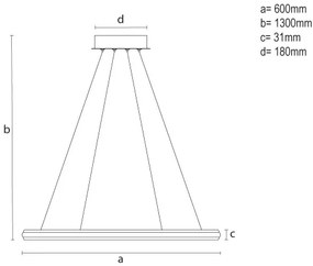 Lampadario LED dimmerabile a sospensione con cavo LED/55W/230V 3000-6500K Ø 60 cm + telecomando