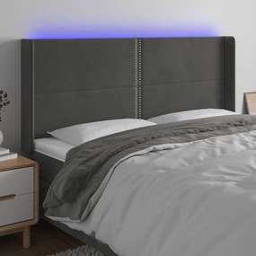 Testiera A Led Grigio Scuro 183x16x118/128cm İntessuto /