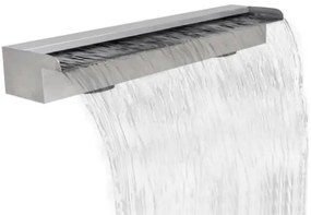 Fontana a Cascata per Giardino Rettangolare Acciaio Inox 90 cm