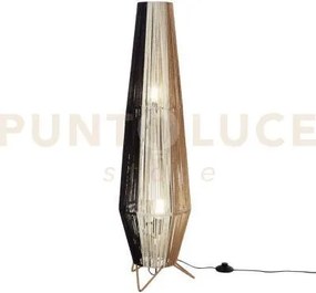 Lume coconut bianco nero e marrone in carta naturale e metallo 2 lu...