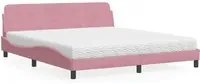 Letto con Materasso Rosa 180x200 cm in Velluto 3208456