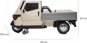 Macchina Elettrica per Bambini Licenza Piaggio Apecar 12V Bianco...