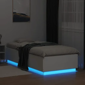 Giroletto con luci led bianco 90x200 cm in legno multistrato