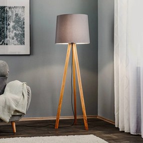 Lampada da terra Alos Quitani, Legno chiaro, Soggiorno / Sala da pranzo, Tessuto / Stoffa / Seta, Scandinavo, Lampada da terra