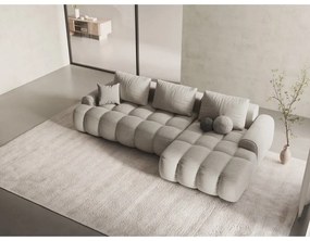 Divano angolare beige allungabile/con contenitore (con penisola a destra/con chaise lounge) Linz – Cosmopolitan Design