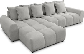 Divano angolare grigio chiaro (con penisola a sinistra/con chaise lounge) Albane – Ropez