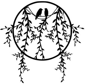 Decorazione murale in metallo 45x44 cm Lovebirds - Wallity