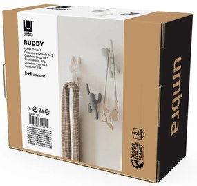 Ganci in plastica da parete in set da 3 Buddy - Umbra