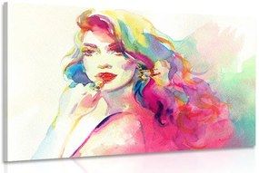 Stampa su tela – Ritratto femminile ad acquerello