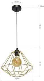 Lampadario a sospensione con filo LUPO 1xE27/60W/230V