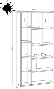 Libreria Moderna Con Vani A Giorno 75x18x170 Salvaspazio Demios Rovere Chiaro