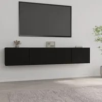 Mobili Porta TV 2 pz Neri 80x30x30 cm in Legno Multistrato 804536