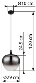 Globo 15548H1 - Lampadario a sospensione con filo MAXY 1xE27/60W/230V nero