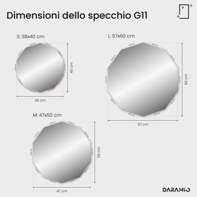 Specchio asimmetrico con luce LED G11