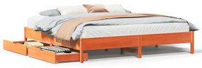 Letto senza materasso marrone cera 200x200 cm in legno di pino