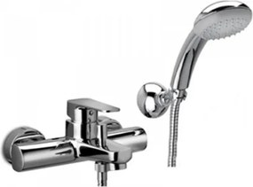 Miscelatore vasca doccia duplex con supporto a muro snodato e doccia Trieste bis Paffoni serie Sly SY 023 CR