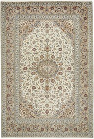 Kashan Tappeto 200x300 Beige (Iran) Annodato A Mano