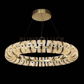 Lampadario grande retro' a strato singolo, acrilico trasparente + h...