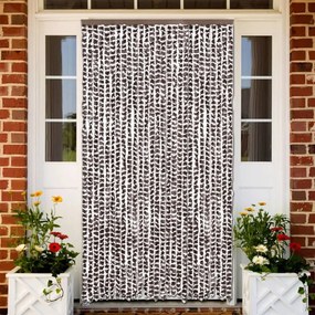 Tenda Antimosche Marrone E Bianca 118x220 Cm İn Ciniglia /
