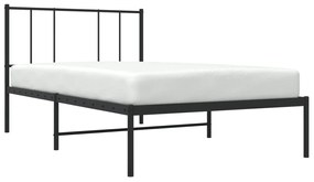 Giroletto con testiera metallo nero 100x200 cm