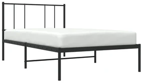 Giroletto con testiera metallo nero 100x200 cm