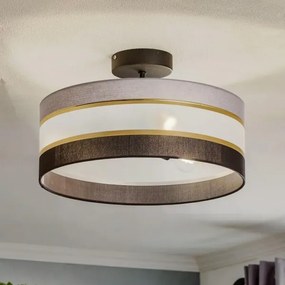 Lampadario a sospensione con supporto rigido HELEN 3xE27/15W/230V nero/grigio/oro