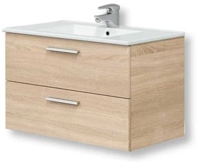 Mobile Bagno Sospeso 80x45 cm – Rovere Canadian, Lavabo Incluso