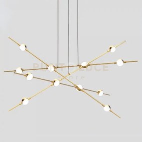 Lampada a sospensione molecular 12 lt  oro, led 3000k 28,80w, 2340l...