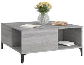 Tavolino salotto grigio sonoma 80x80x36,5 cm legno multistrato