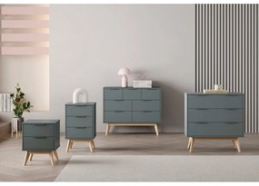 Cassettiera verde polveroso 120x83x40 cm Pisco – Marckeric