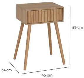 Comodino in colore naturale - Casa Selección