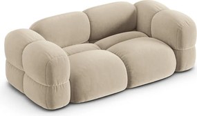 Divano beige con rivestimento in velluto 210 cm Loretto – Cosmopolitan Design