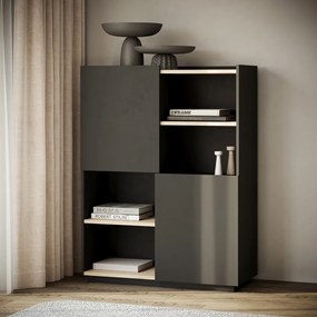 Libreria nera opaca 100x147 cm Nina - TemaHome