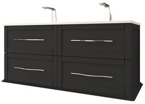 Mobile da bagno sospeso sotto lavabo L 120 x H 55 x P 46 cm grafite laccato opaco, 4 cassetti BADEN HAUS Tiffany