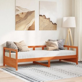 Dormeuse con materasso marrone 90x200 cm legno massello di pino