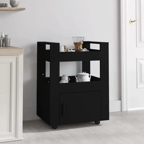 Carrello Da Cucina Nero 60x45x80 Cm İn Legno Multistrato /
