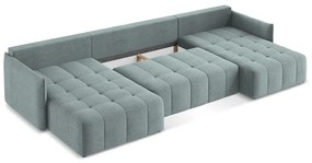 Divano angolare blu allungabile/con contenitore (a U) Moku – Makamii