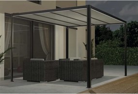 Pergola in alluminio grigio antracite autoportante copertura mobile grigia 294x394 cm - Glicine