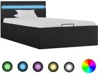 Letto Idraulico Contenitore LED Grigio Scuro Tessuto 100x200cm cod mxl 58253