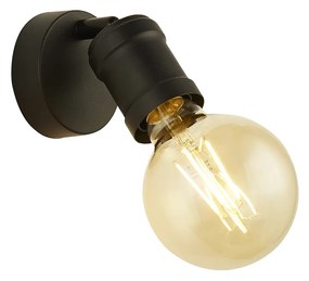 Plafoniera Industrial-Nordico Danza Acciaio Nero 1 Luce E27