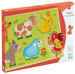 Puzzle di legno - Coucou-cow - Fattoria