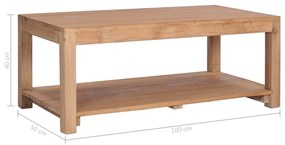 Tavolino da salotto 100x50x40 cm in legno massello di teak